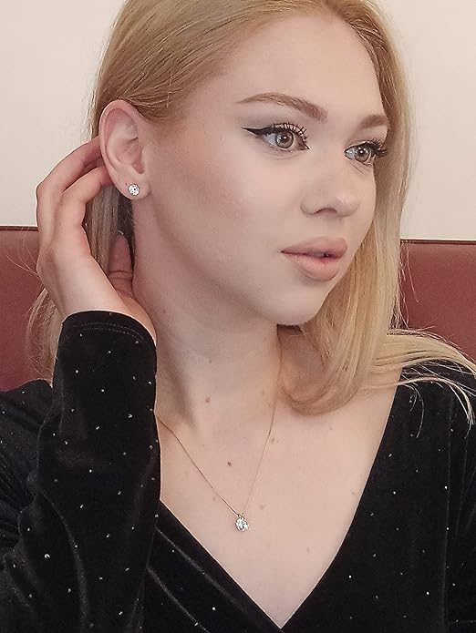 HANDMADE REAL18 karat Gold Diamond Womens Day gifts for her Necklaces SET Diamond Pendant Necklace and Earring SET for her SOLID 18K