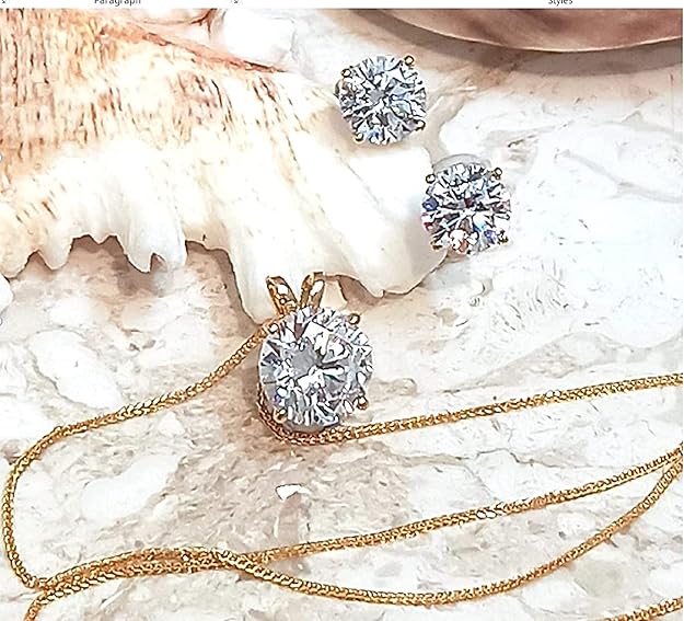 HANDMADE REAL18 karat Gold Diamond Womens Day gifts for her Necklaces SET Diamond Pendant Necklace and Earring SET for her SOLID 18K