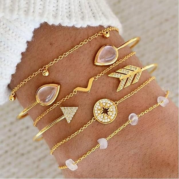 69 Pieces Gold Jewelry Set Fashion, Costume Jewelry Gold Plated Necklace Bracelet Earrings Set for Women